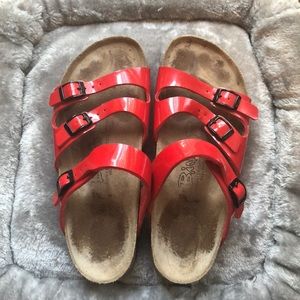 Birki’s by Birkenstock red sandals, size 38